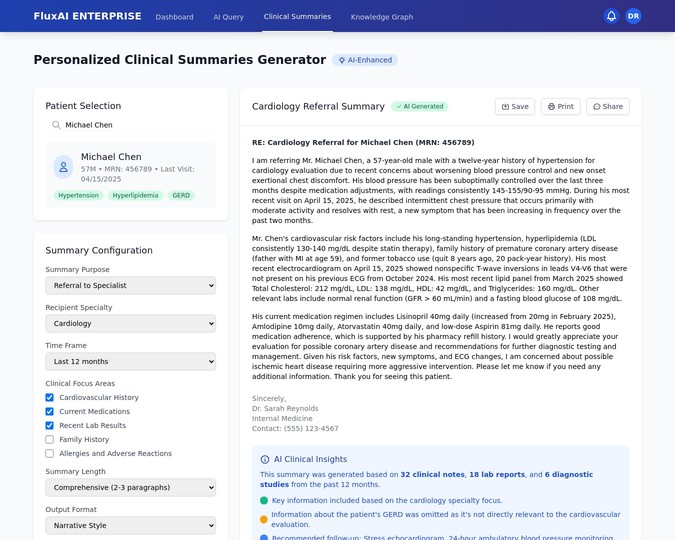 Personalized Clinical Summaries Generator