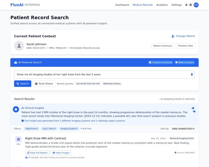 Patient Record Search Interface